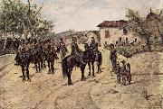 Giovanni Fattori Rast der Kavallerieeinheit France oil painting artist